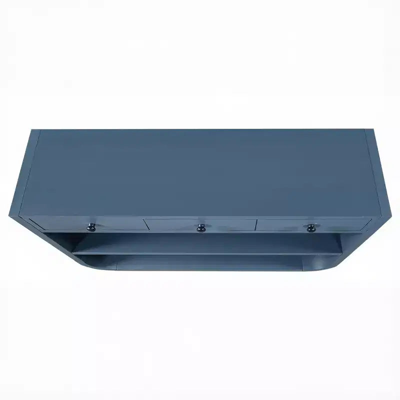 ModernLuxe Tavolo curvo da ingresso, Tavolo consolle, Tavolino da divano, Espositore, Tavolino d'appoggio con 3 cassetti a chiusura ammortizzata e 2 ripiani aperti
