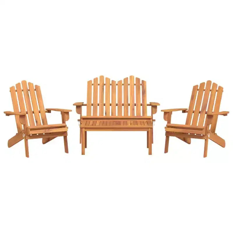 vidaXL Salon de jardin marron bois d'acacia massif Standard Pliable