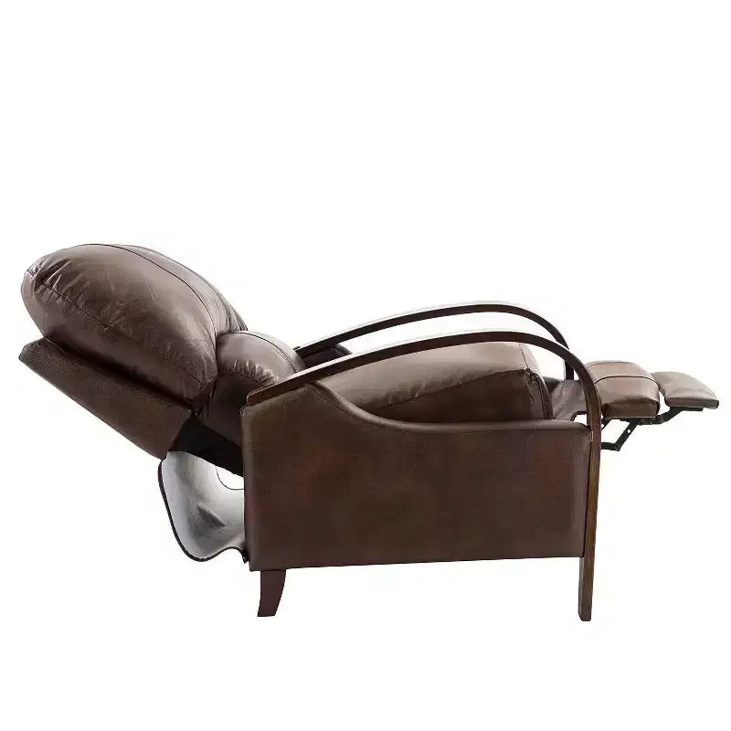 Lot de 2 fauteuils relax manuels en cuir véritable, inclinaison 159°
