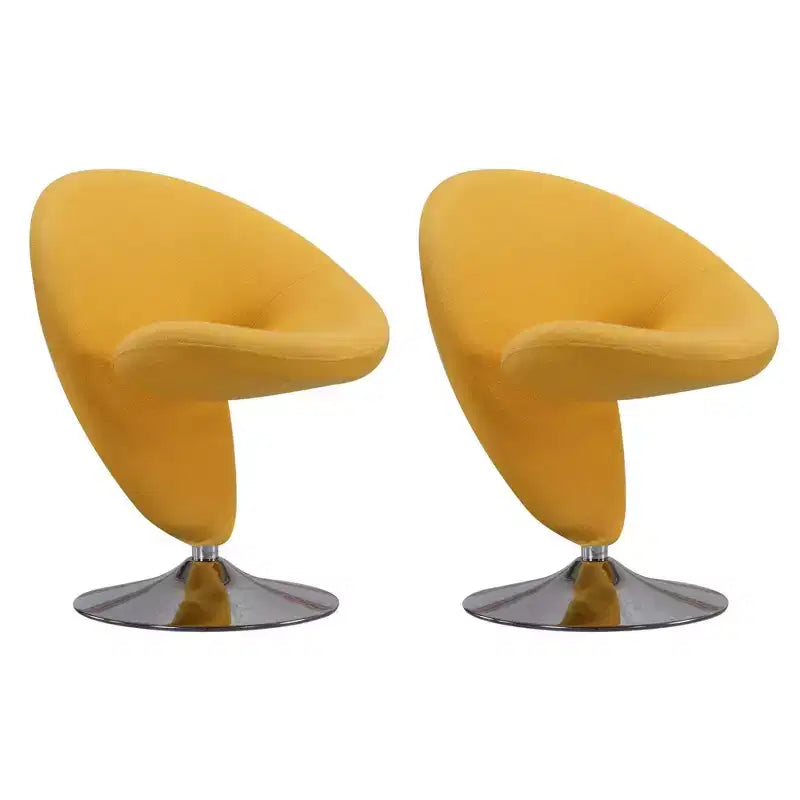 Ensemble de 2 fauteuils pivotants d'appoint Curl en mélange de laine - Manhattan Comfort