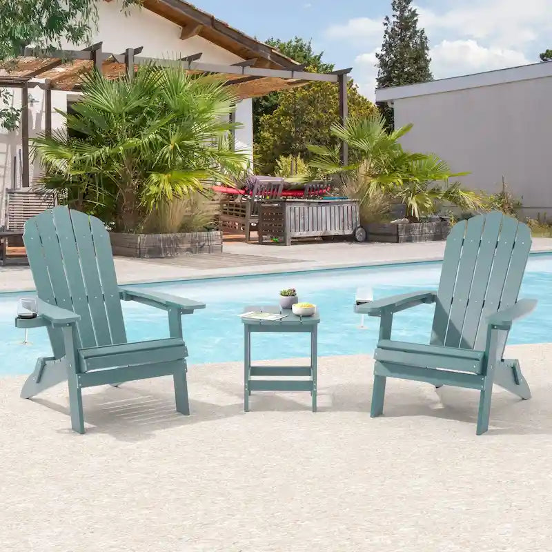 Bonosuki Set di 2 sedie Adirondack pieghevoli per patio e braciere
