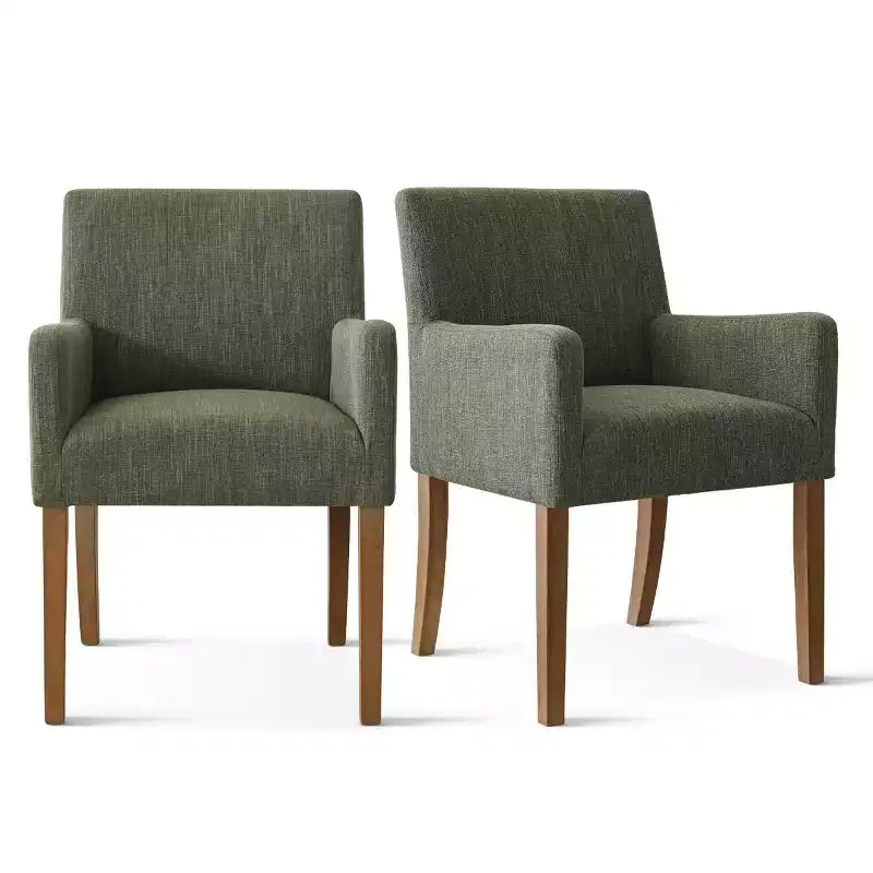 Set da pranzo da 9 pezzi con prolunga, include 6 sedie senza braccioli e 2 poltrone in lino neutro, gambe in legno massello, stile moderno-Panipeachy