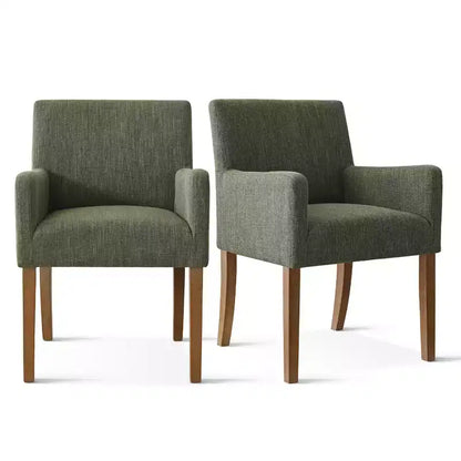 Set da pranzo da 9 pezzi con prolunga, include 6 sedie senza braccioli e 2 poltrone in lino neutro, gambe in legno massello, stile moderno-Panipeachy