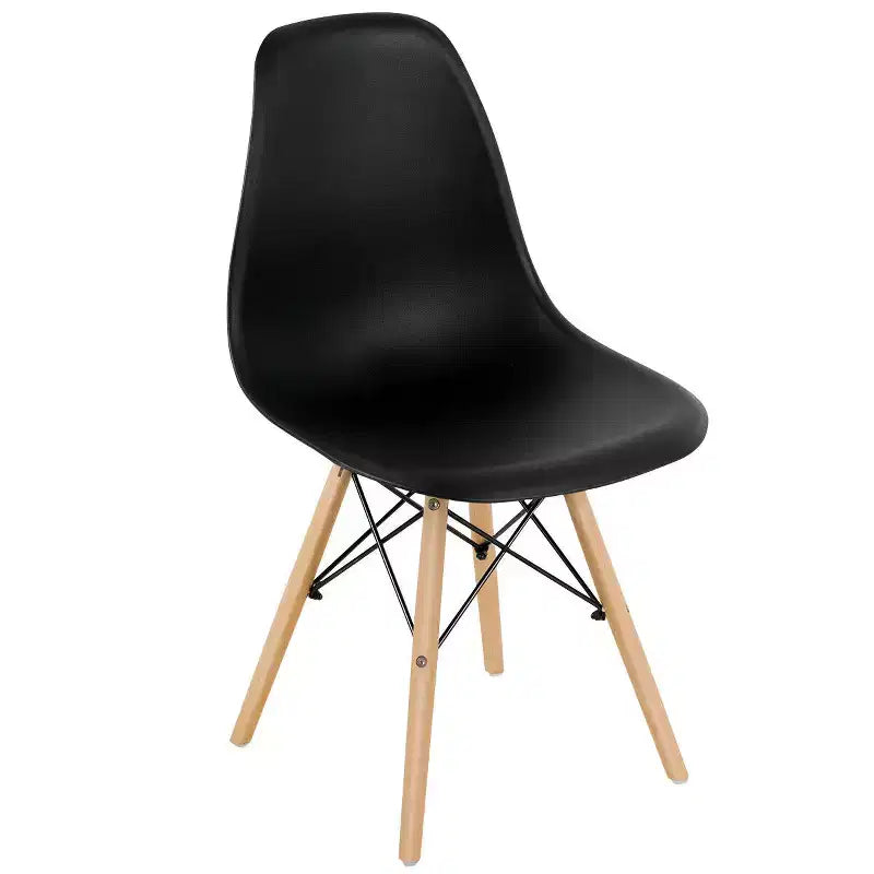 Costway Set di 4 Sedie da Pranzo Moderne Senza Braccioli per Casa e Ufficio con Gambe in Legno Bianco/Nero/Blu