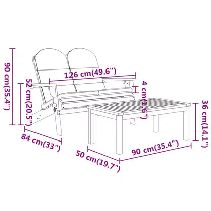 vidaXL Salon de jardin marron bois d'acacia massif Standard Pliable