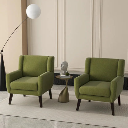 Fauteuil d'appoint en lin, à oreilles, lot de 2