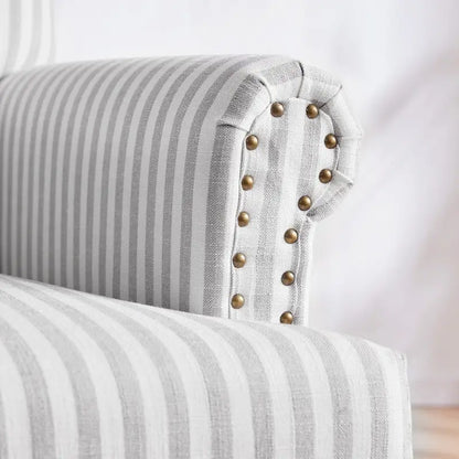 Fauteuil d'appoint rembourré en lin avec pieds pour salon