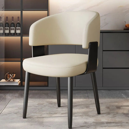 Sedia da pranzo moderna glamour rivestita in pelle