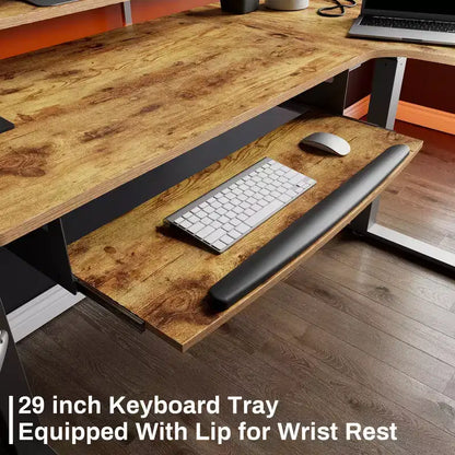 Scrivania angolare EUREKA ERGONOMIC 60x23 regolabile in altezza con set di accessori