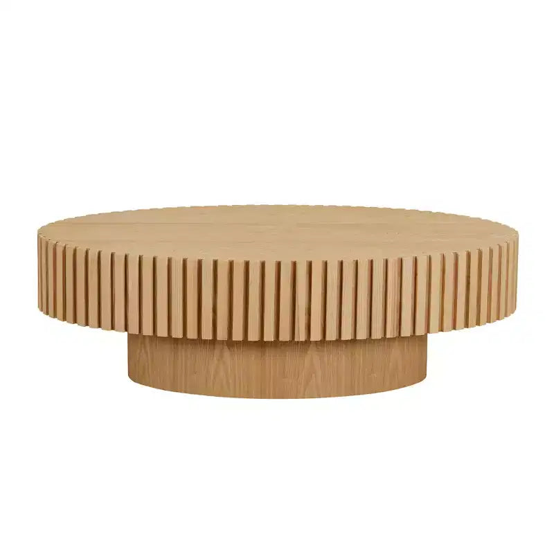 Tavolino da caffè ovale/quadrato, tavolino centrale scanalato minimalista, tavolino d'appoggio, frassino naturale/noce/nero opaco-ModernLuxe