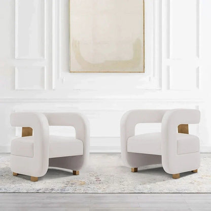 Manhattan Comfort Ensemble de 2 fauteuils d'appoint en velours Amirah moderne