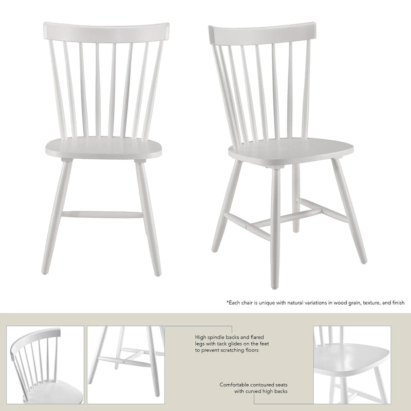 Sedie da pranzo con schienale alto e fuso Windsor Bush Furniture - Set di 2