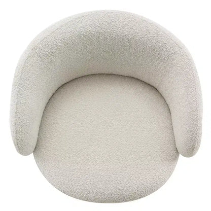 Fauteuil d'appoint pivotant Spruce&Spring en tissu avec base en bois