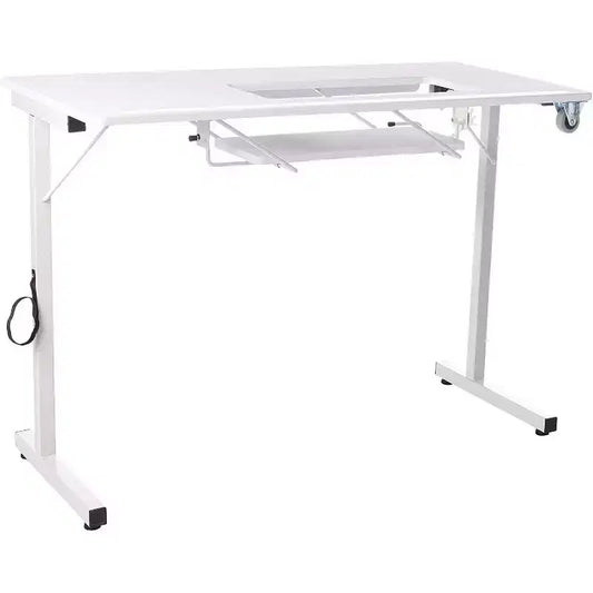 SewingRite SewStation 101, Tavolo da cucito pieghevole portatile con gambe in acciaio, Bianco - Perfetto per Casa, Ufficio e Attività Commerciali