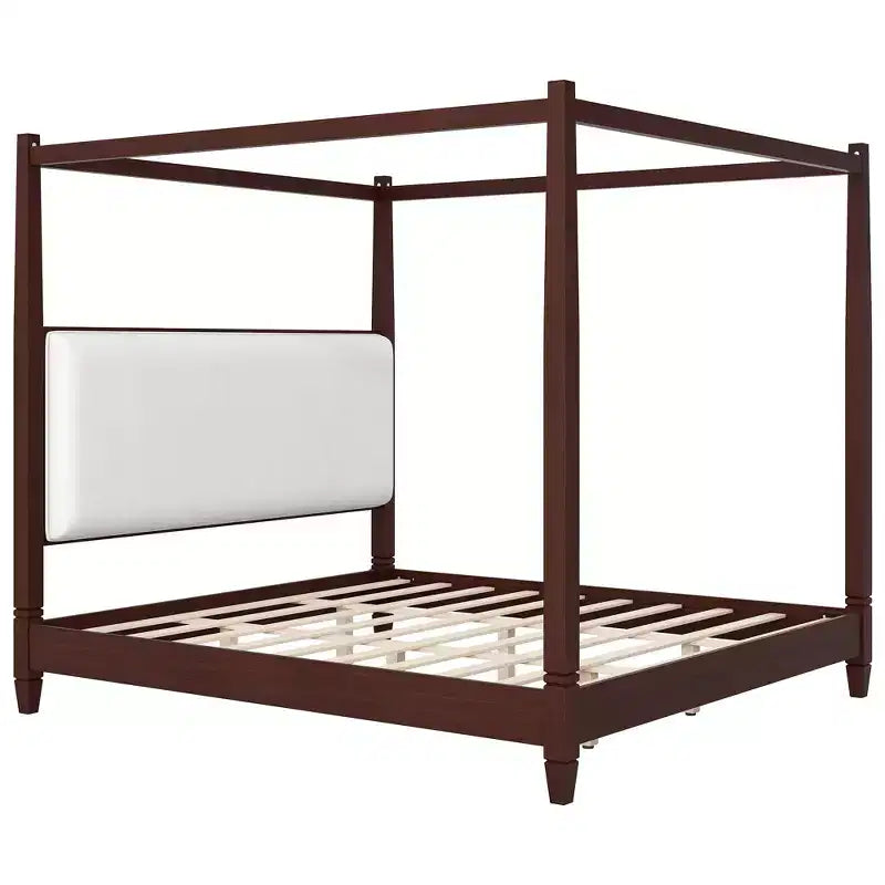Letto a baldacchino con testiera imbottita