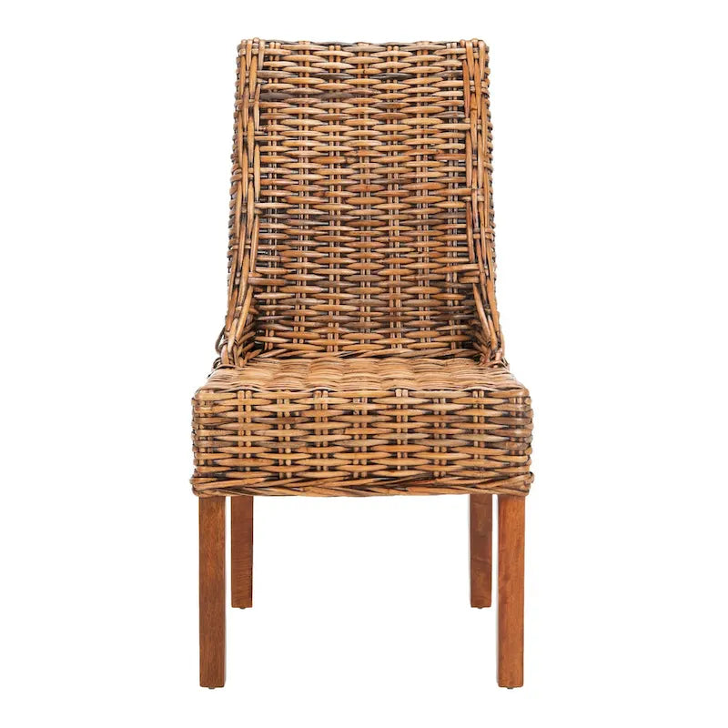 SAFAVIEH Charolette Chaises d'intérieur en osier marron à accoudoirs inclinés (lot de 2) - 20 x 24 x 39 - 20Lx24Px39H