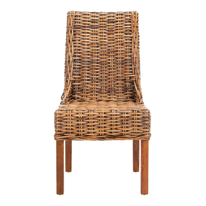 SAFAVIEH Charolette Chaises d'intérieur en osier marron à accoudoirs inclinés (lot de 2) - 20 x 24 x 39 - 20Lx24Px39H