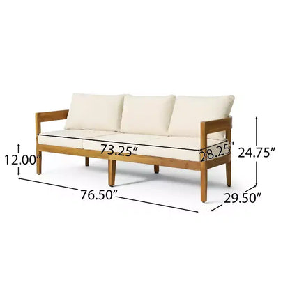 Christopher Knight Home Safira Ensemble de conversation 5 pièces en bois d'acacia rustique pour patio avec coussins épais