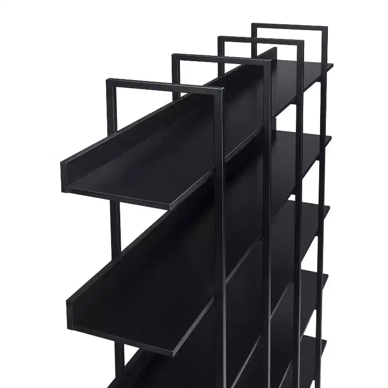 Étagère de style industriel vintage Whisen avec cadre en métal et panneau MDF, bibliothèque ouverte pour le bureau à domicile