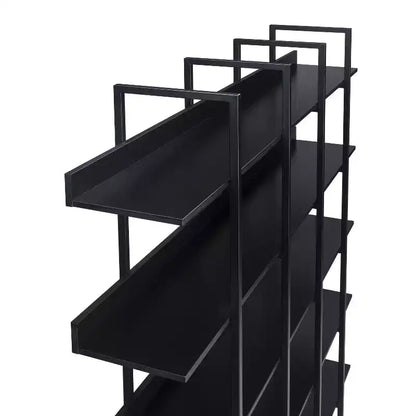 Étagère de style industriel vintage Whisen avec cadre en métal et panneau MDF, bibliothèque ouverte pour le bureau à domicile