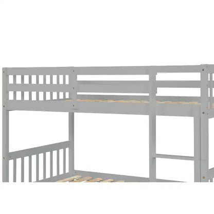 Lit superposé moderne en bois, double sur double avec lit gigogne, convertible en 2 lits