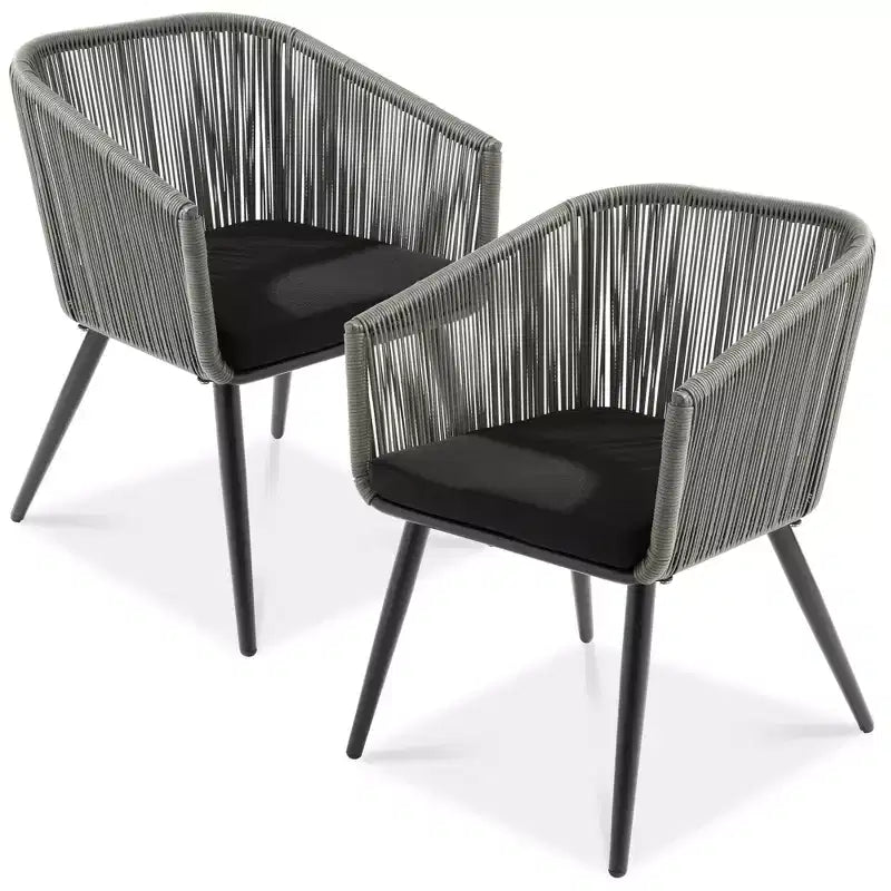 Lot de 2 chaises de salle à manger d'extérieur Best Choice Products, en osier tressé, capacité de 113 kg