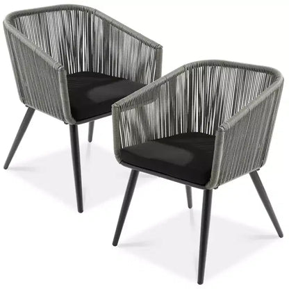 Lot de 2 chaises de salle à manger d'extérieur Best Choice Products, en osier tressé, capacité de 113 kg