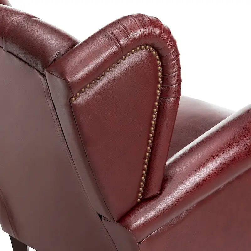 Fauteuil Alex Classic Wingback en cuir avec clous décoratifs (lot de 2) par HULALA HOME