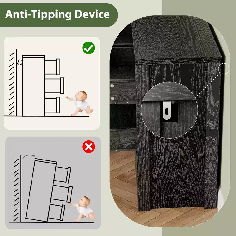 Comò Moderno Largo a 7 Cassetti per Camera da Letto, Grande Cassettiera in Legno con Organizzatore per Soggiorno, Corridoio e Ingresso