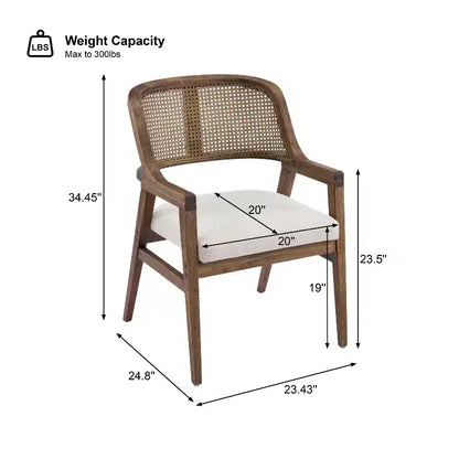 Set da pranzo allungabile Christopher Knight Home Bennett Mid-Century Modern 5 pezzi in legno, con tavolo e 4 sedie imbottite con schienale in canna