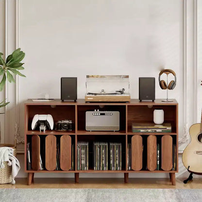 Mobile porta giradischi grande da 55", armadietto per vinili, supporto per giradischi moderno con gambe in legno, tavolino porta giradischi per camera da letto, soggiorno, ufficio
