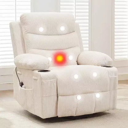 Fauteuil inclinable électrique releveur, fauteuils inclinables électriques pour personnes âgées avec fonction chauffante et massante, aide à la levée, porte-gobelets, poche latérale, pour salon