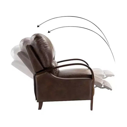 Lot de 2 fauteuils relax manuels en cuir véritable, inclinaison 159°