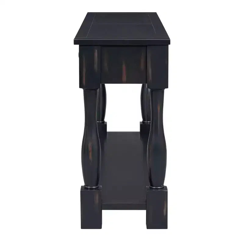 Whisen Console Longue Rectangulaire en Bois de Style Méditerranéen avec Tiroirs et Étagère