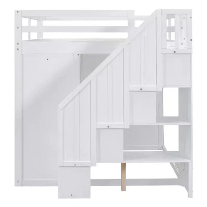 Letto a soppalco intero in pile orsetto con mensola portaoggetti e cassetti, letto a soppalco alto in legno con scrivania versatile per camera da letto